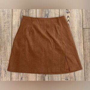 Vintage 90s Brown Snake Print Mini Skirt | Made in USA